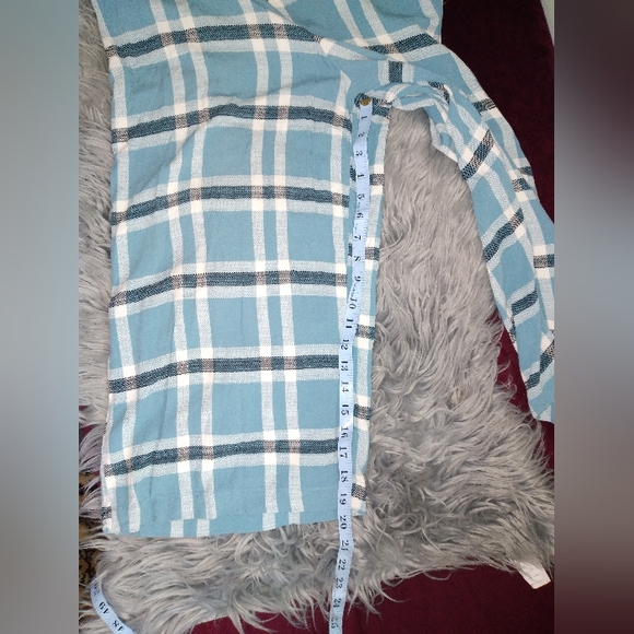 Wild Fable Wrap Front Blue Plaid Jumpsuit, Size M - Picture 10 of 14